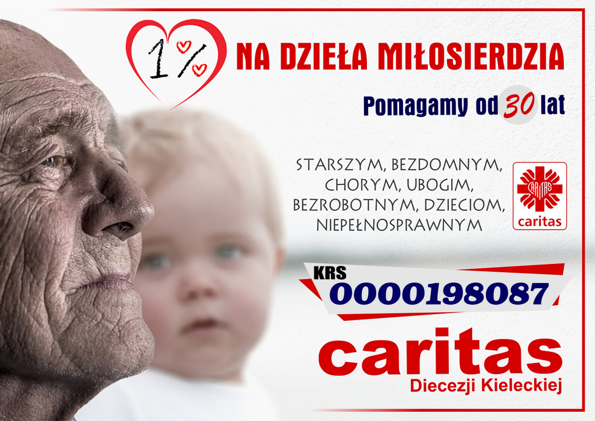 Read more about the article Prosimy o 1% podatku na dzieła miłosierdzia Caritas
