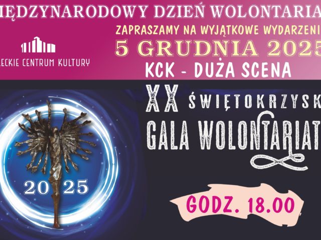 Zapraszamy na&nbsp;XX Świętokrzyską Galę Wolontariatu