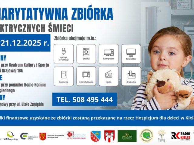 Rusza zbiórka elektrośmieci na&nbsp;rzecz Hospicjum dla Dzieci w&nbsp;Kielcach.