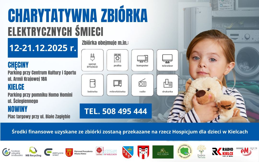You are currently viewing Rusza zbiórka elektrośmieci na&nbsp;rzecz Hospicjum dla Dzieci w&nbsp;Kielcach.