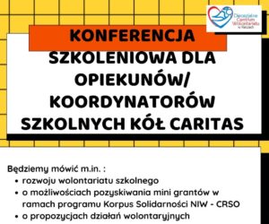 Zaproszenie na&nbsp;konferencję szkoleniową dla opiekunów Szkolnych Kół Caritas