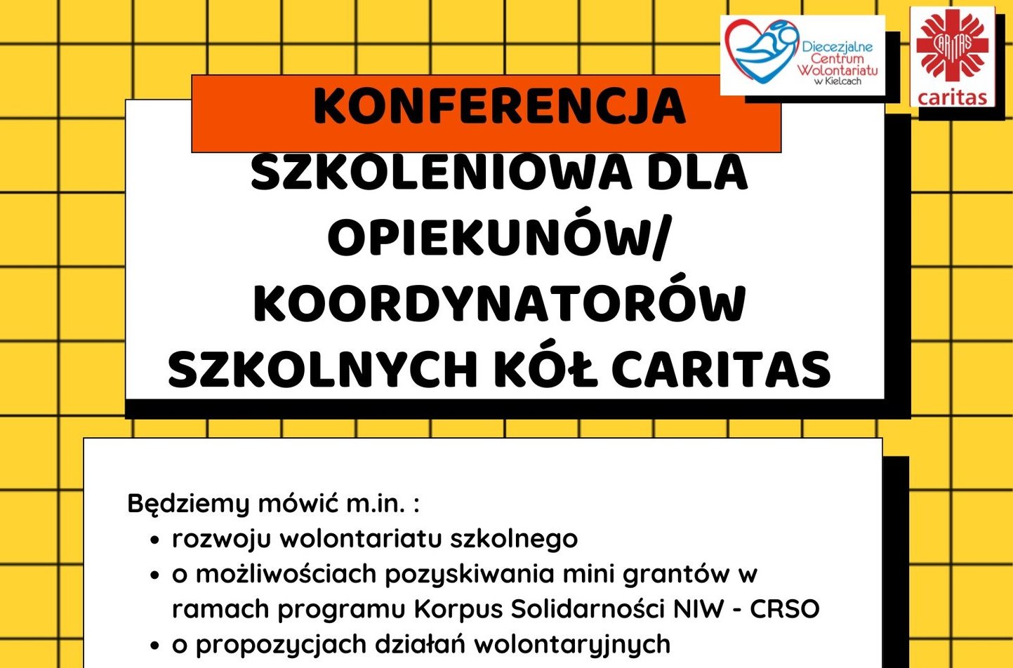 Read more about the article Zaproszenie na&nbsp;konferencję szkoleniową dla opiekunów Szkolnych Kół Caritas